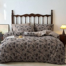 Vintage Muslin Duvet Cover Set Full, 100 Cotton Linen Like Comforter Cover Boho