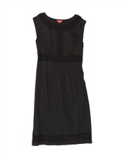 MONSOON Womens Sleeveless Sheath Dress UK 10 Small  Black Cotton RM04