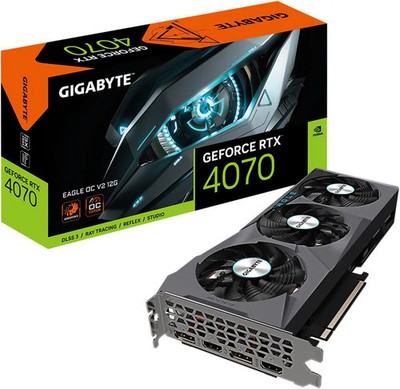 (Factory Refurbished) GIGABYTE RTX 4070 OC V2 GV-N4070EAGLE OCV2-12GD Video Card