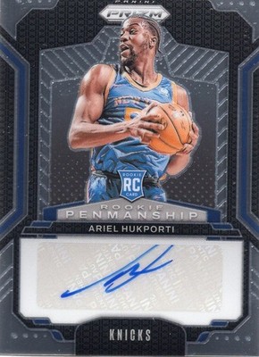 24-25 ariel hukporti knicks autograph panini prizm basketball no. rpe-arh rc
