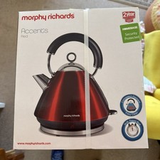 Image of Morphy Richards Kettle 1.5L Pyramid, 360 Base, Accent Metallic Red 102048
