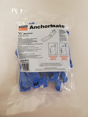#ad *10 Pack* Simpson Strong Tie AnchorMate 5 8 in Diameter Anchor Bolt Holder Blue $24.99