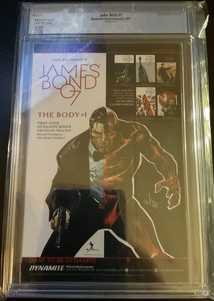 John Wick #1 (2017) Dynamite CGC 9.4 White 1st App. John Wick Variant Cover C - Image 2 of 2