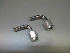 (2) 1/4" BARB x 1/4" SWIVEL ELBOW. STAINLESS  FITTINGS