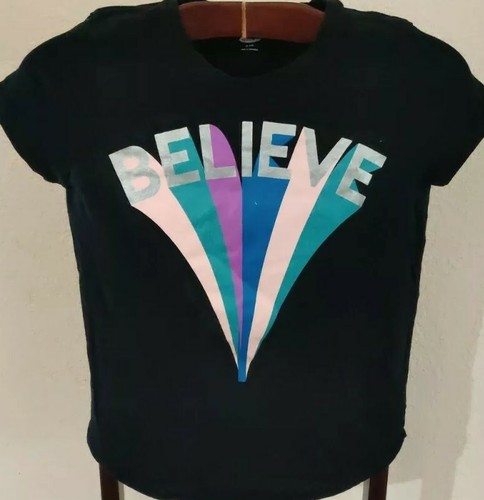 Old Navy BELIEVE Colored Stripe T-Shirt 