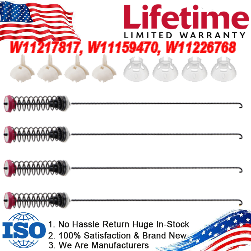 4X Washer Suspension Rod Kit Compatible with Whirlpool Kenmore W11159470 W11226768 W11217817