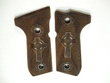 Walnut Celtic Cross 2 Beretta 92fs Grips X
