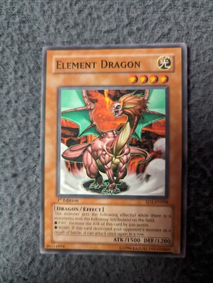 1996 Yugioh Yu-gi-oh card 1st Edition Element Dragon SD1-EN008 | eBay