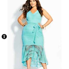 City Chic Simmer Lace Dress - topaz size L plus 20 new!!!