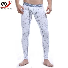 3Pack Long Johns Pants Thin Elastic Print Sexy Underwear Cotton Tight Legging