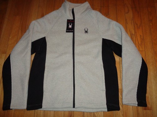 NWT Spyder Men's Core Sweater Heavy Weight Tan/Black Full Zip Jacket Size Medium