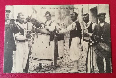 Reproduktion von Postkarte - MEZE - Lokales Fest '' Staffelei Tanz ''