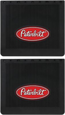 Peterbilt MF0003P-FG  16''x14''x 1/4'' OEM Ribbed Front Fender Black Mud Flaps-Set