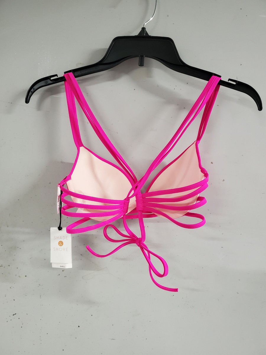 Shade & Shore Neon Pink Swim Top, 32A (8134), NWT, SHIPS