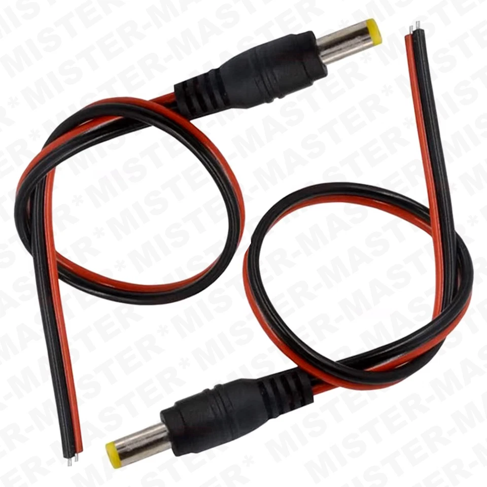 CONNETTORE DI ALIMENTAZIONE SPINOTTO MASCHIO CON CAVO 5,5x2,1mm - 2 PEZZI - Immagine 2 di 4