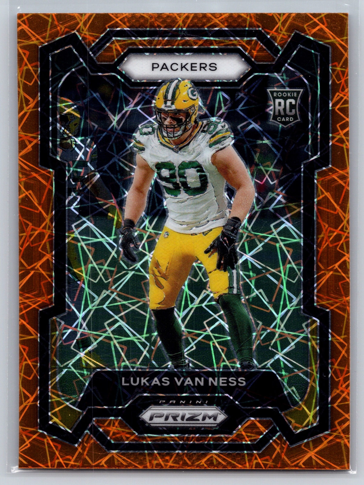 2023 Panini Prizm #336 Lukas Van Ness Orange Lazer
