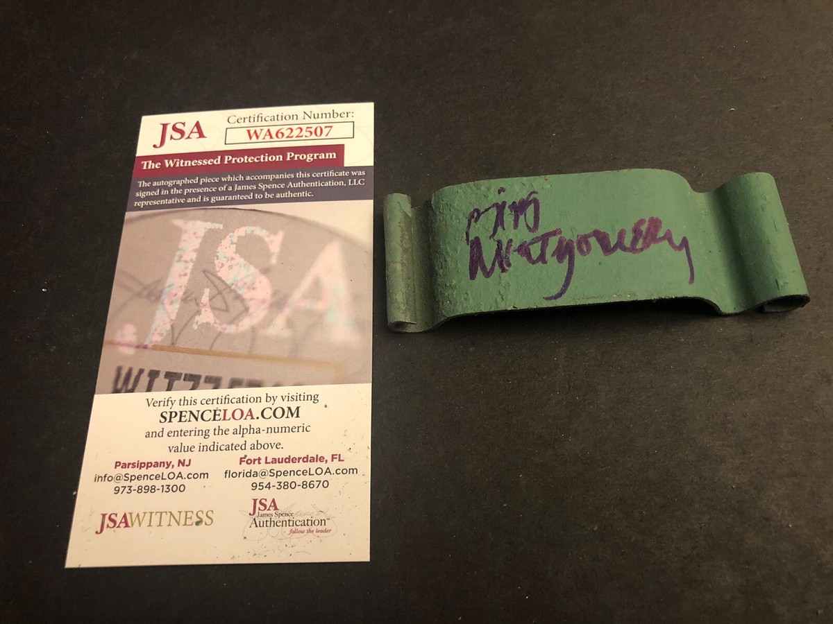 JSA Bob Montegomery Signed Piece Green Monster Wall Fenway