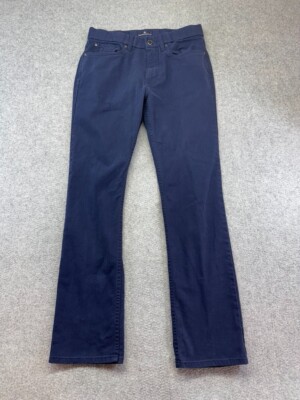 Hart Schaffner Marx Mens Navy Pants 31x30 Flat Straight Preppy