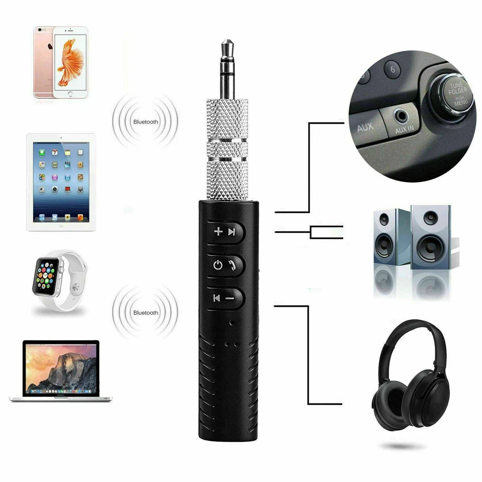 Wireless Bluetooth Receiver 3.5mm AUX Audio Stereo Music Hands Free Car BT#153 - Image 2 of 4