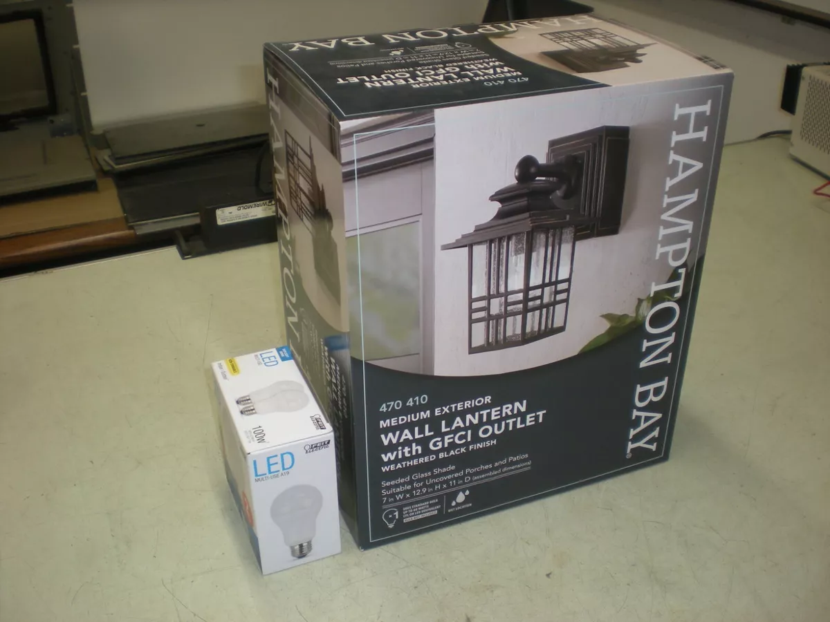 Hampton bay exterior wall lantern with gfci outlet deals