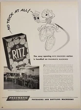 1950 Print Ad Nabisco Ritz Crackers Made on Pneumatic Packaging Machines 