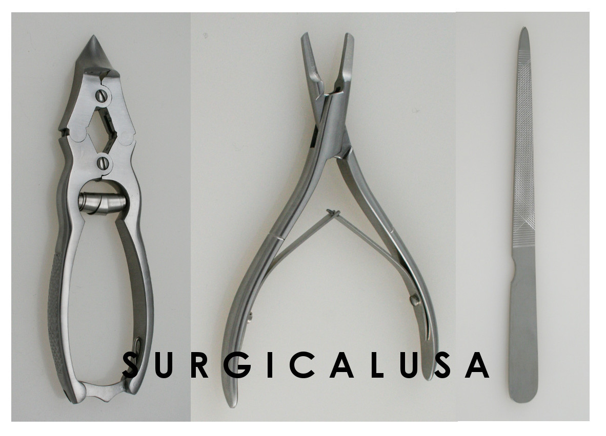 Podiatry Instruments Kit of English Nail Splitter Toenail Nippers Nail