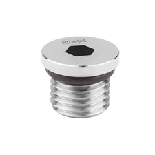 FITOK 316 SS Hollow Hex Plug with O-Ring, 9/16-18 Male SAE/MS Straight Thread
