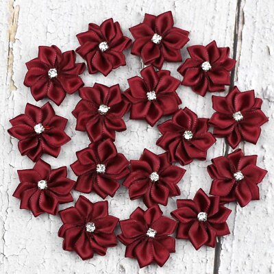 10/100pcs 35 colors Satin Ribbon Flowers 1 10/100pcs 35 colors Satin Ribbon Flowers 1