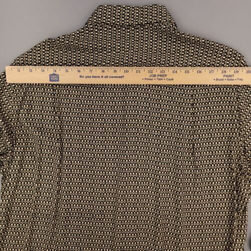 Vintage Claiborne Hemd Herren Large hellbraun 100 % Viskose geometrisch 90er Jahre Y2K adrett - Bild 11 von 13