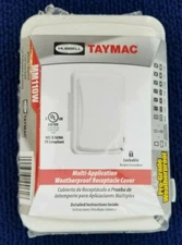 TAYMAC Hubbell Low Profile Weatherproof Receptacle Cover,White MM110W 
