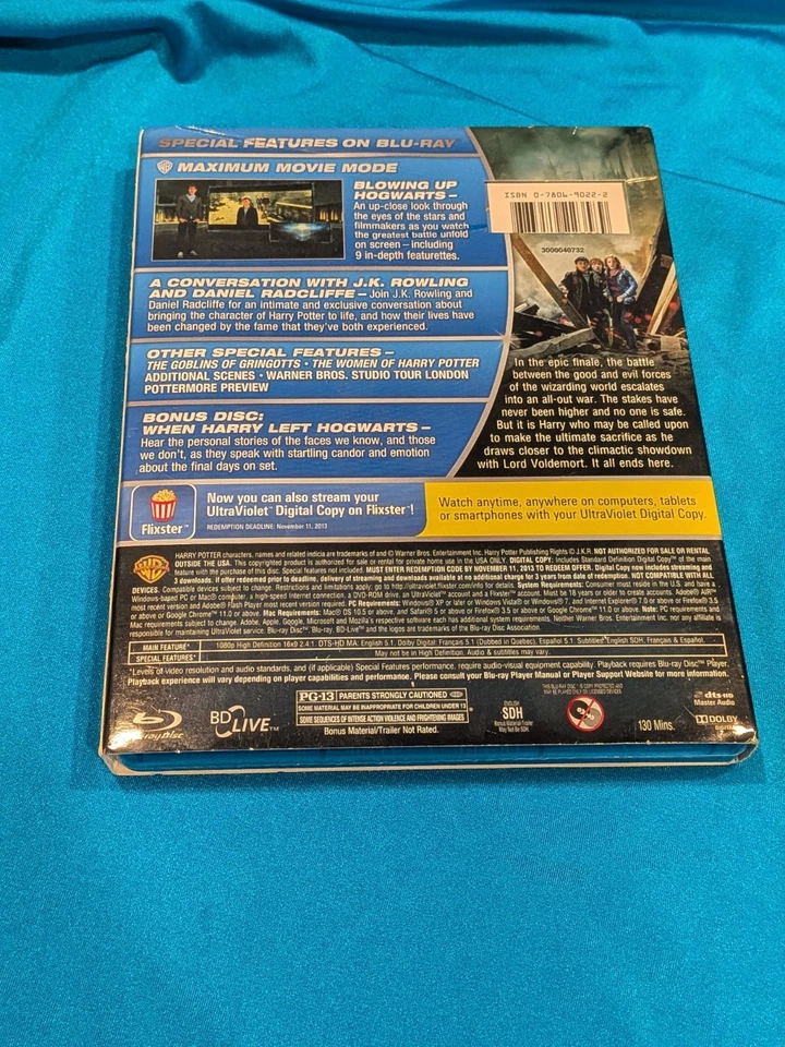 Harry Potter and the Deathly Hallows: Part 2 (Blu-Ray DVD 2011 W/S) NEW Free Sh - Image 2 of 4