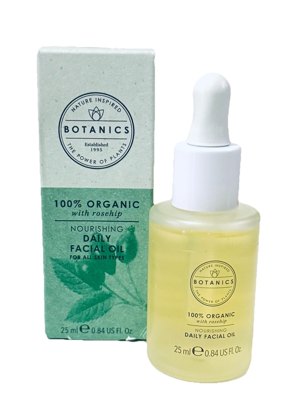Botanics 100% Organic Nourishing Daily Facial Oil with Rosehip 0.84 oz, New