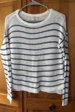 Loft Women s Open Knit Sweater Nautical Stripe Size Small