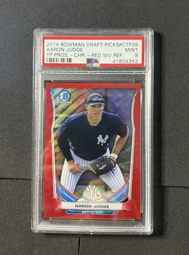2014 Bowman Draft Picks & Prospects AARON JUDGE Red Wave Ssp /25 Psa 9