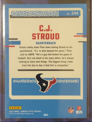 2023 PANINI DONRUSS OPTIC 244 🏈🏈 CJ STROUD - Bild 2 von 2