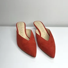 Sole Society Red-Orange Woman’S Mule Kitten Heel Size 6 New Without Box 2” Heel