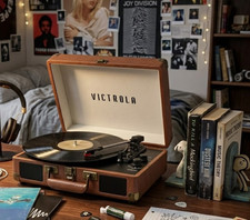 Retro Bluetooth Portable Suitcase Record Player Speial Gift 3-Speed Turntable