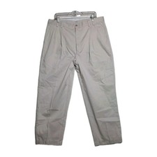 Greg Norman Dress Pants Pleated Ivory Beige Men's Size 38x30 Cuffed