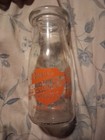 Vintage milk bottle FAIRVIEW DAIRY man pictured Antigo Wisconsin pyro half pint — photo 1