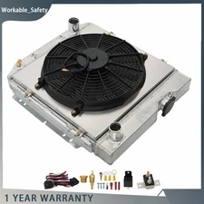 3 Row Radiator+Electric Fan+Relay For MERCURY Econoline 61-65 Ford Mustang 65-66