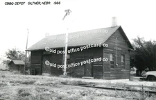 Giltner, Nebraska -  CB&Q  Railroad Depot RPPC Real Photo Postcard