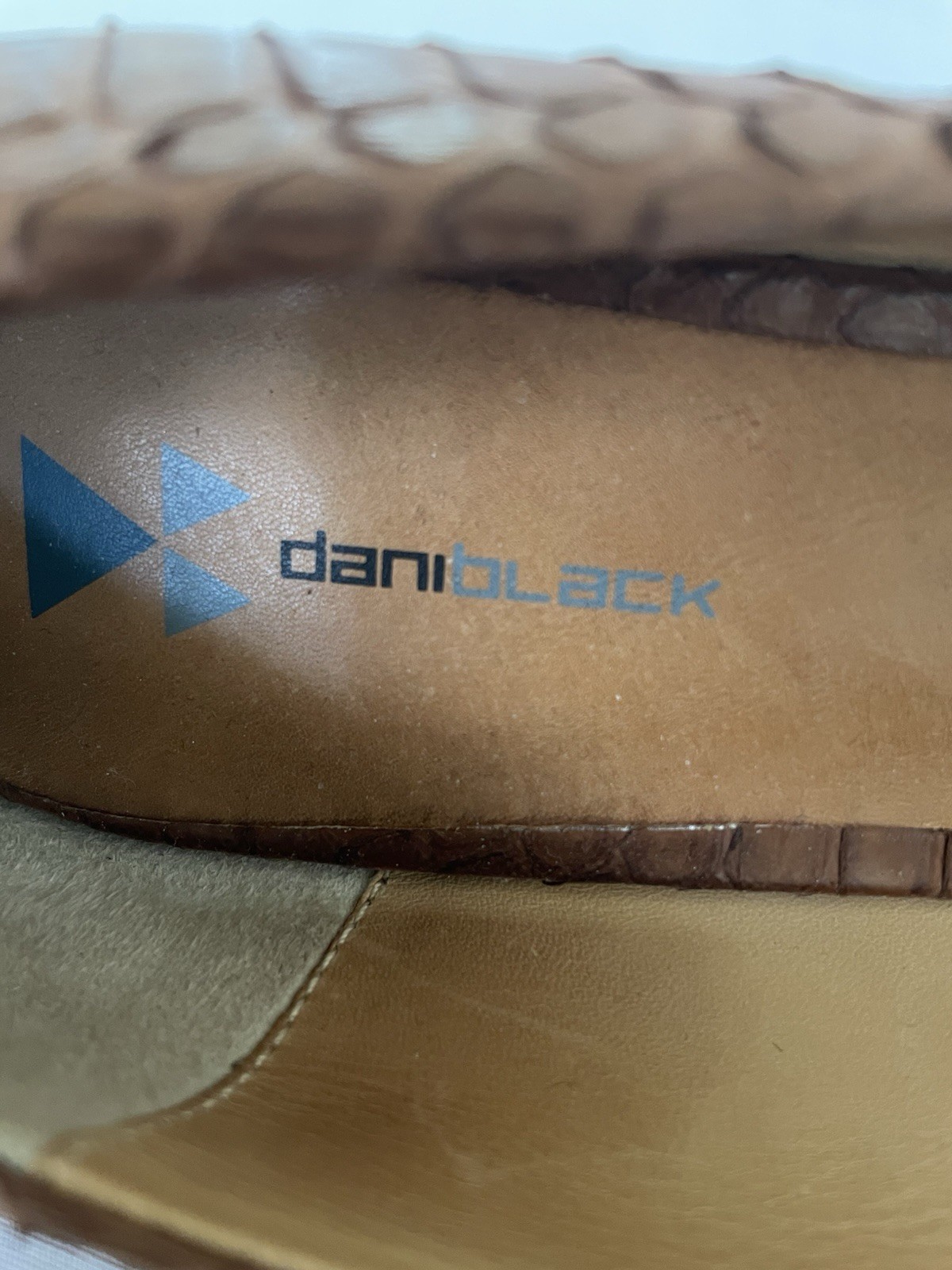 Dani Black Python Snakeskin Pumps Heels Caramel B… - image 8