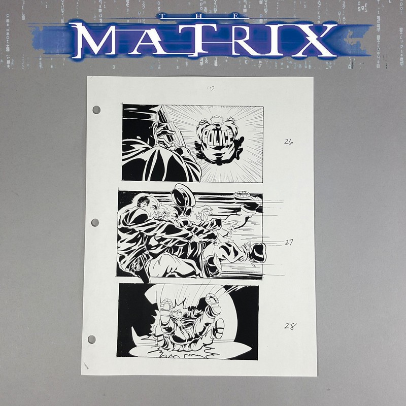 Image 6 of The Matrix Production Used Storyboard Trinity Chase 10 Movie Prop