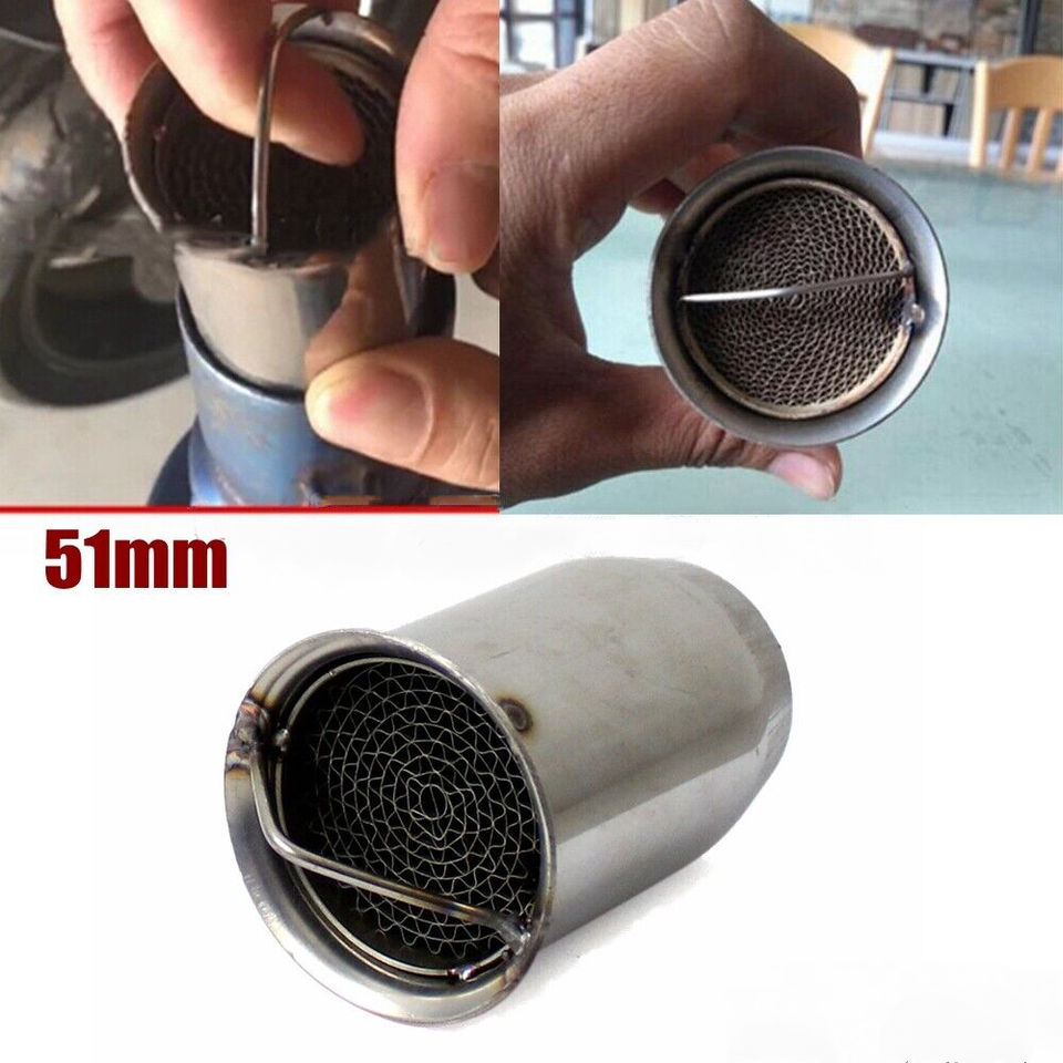 Uitlaat Demper Insert – 51 Mm, Roestvrij Staal, Verwijderbare Baffle Voor Motoruitlaat, Geschikt Voor 51 Mm Einddemper