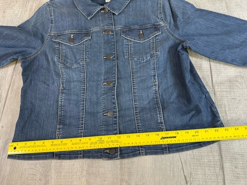 Croft & Barrow Jean Jacket Blue Denim Button Up Women’s Size Large - Picture 15 of 18