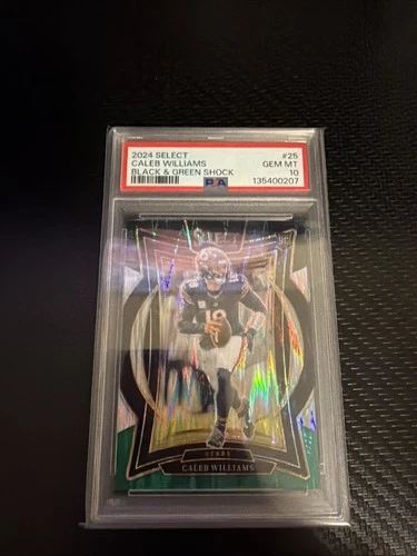 2024 Panini Select - Concourse Caleb Williams #25 Black & Green Shock RC PSA10