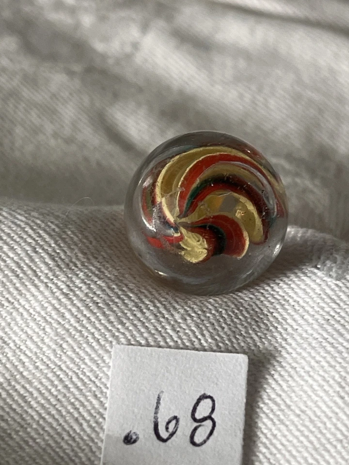 German Naked Divided Core Marble, Fire Polished Pontils. Not Polished, Nm - Image 3 of 4