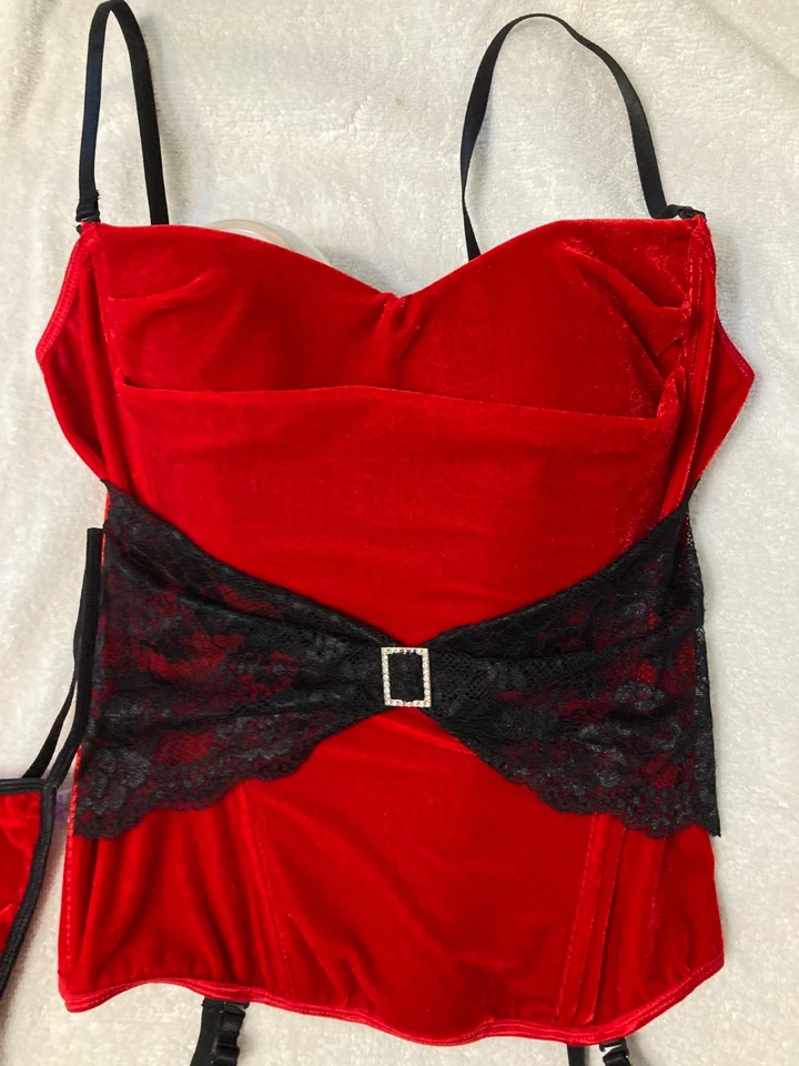 Shirley of Hollywood Red Lace Corset Bustier Size XL - Image 3 of 4