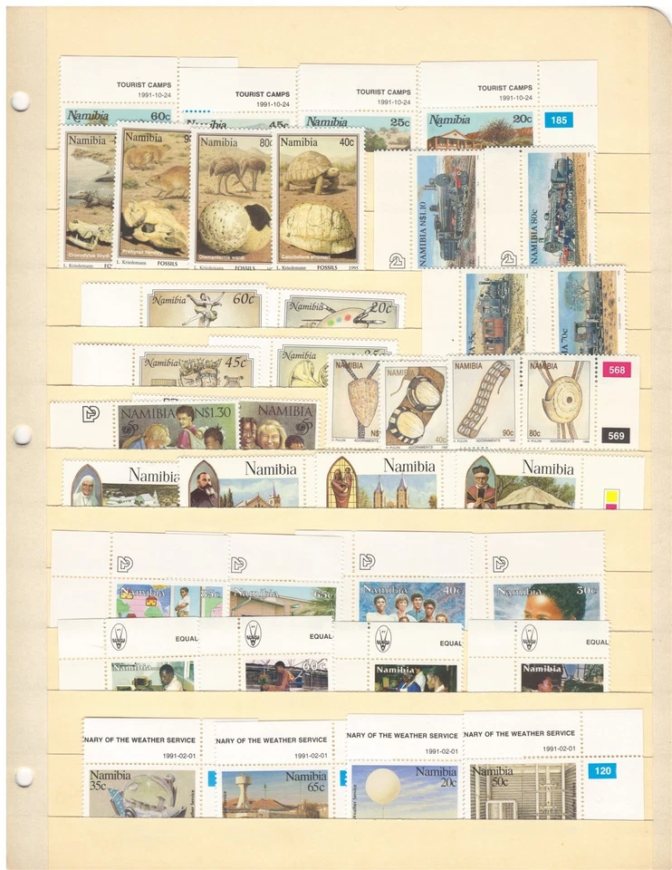 Nambia All Different MNH Stamp Collection on 4 Stock Pages ZAYIX 0825CB4250 - Image 3 of 4