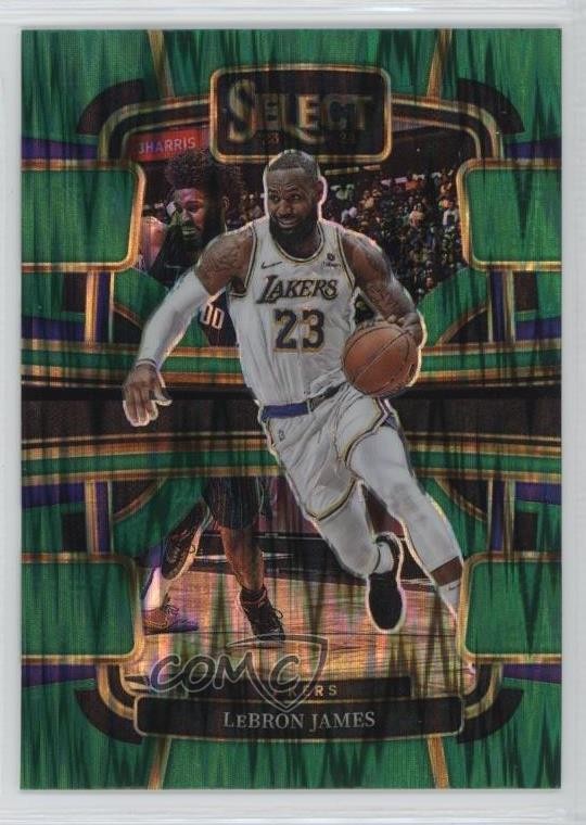 2023-24 Panini Select Concourse Green Shock Prizm LeBron James #66 0pt2